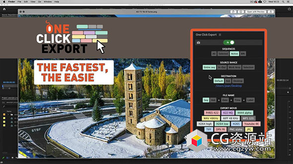 PR一键导出所选序列脚本 Aescripts One Click Export V1.2.4