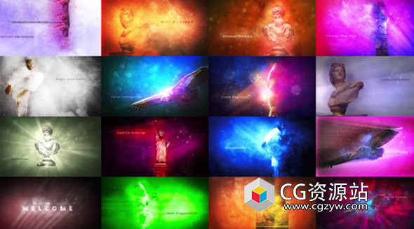 AE模板-16种多彩运动粒子背景动画工具包 Myst Blizzard Motion ToolKit