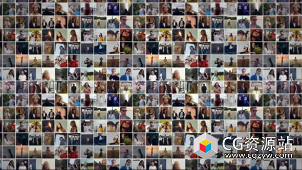 AE模板-多视频墙快速展示Logo动画 Multi Video Logo Reveal