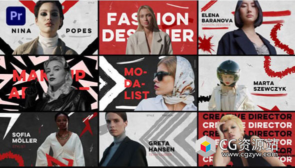 PR模板-时尚人物定格介绍展示开场 Fashion Freeze Frame