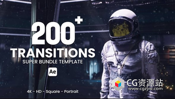AE模板-200+创意多屏翻页图形水墨笔刷抖动故障视频转场预设 Transitions Super Bundle