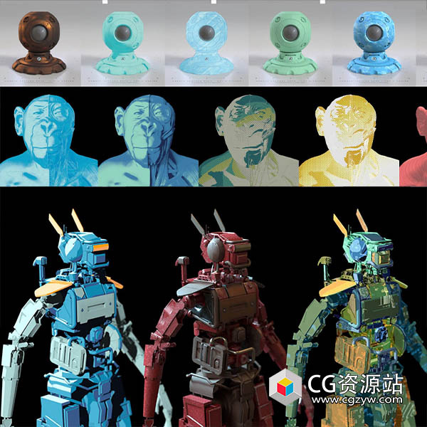 300组Arnold阿诺德渲染器建筑卡通手绘艺术游戏科技设计感材质球C4D预设-图片1