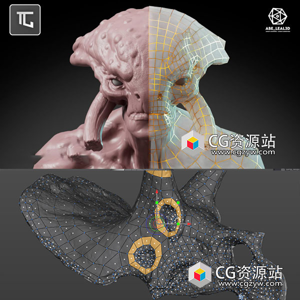 Topogun人物角色生物三维模型展UV烘焙拓扑全面教程+中英文字幕