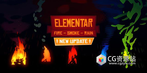 Blender火焰烟雾卡通着色器资产预设 Elementar Shader Pack V1.0