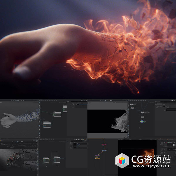 Houdini+Nuke模型破碎粒子碎片分解特效视频教程+工程素材 中文字幕