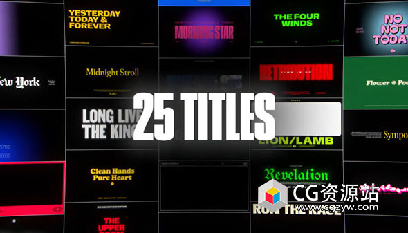 AE+PR+达芬奇模板-25组电影文字标题预设 POPCORN TITLES-图片1