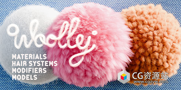 Blender毛茸茸毛发资产预设插件 Woolly Tools & Shaders V2.0.5