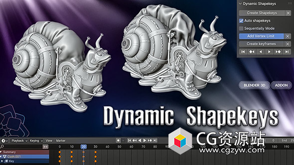 Blender形态键动画插件 Dynamic Shapekeys V1.1.5 + 使用教程