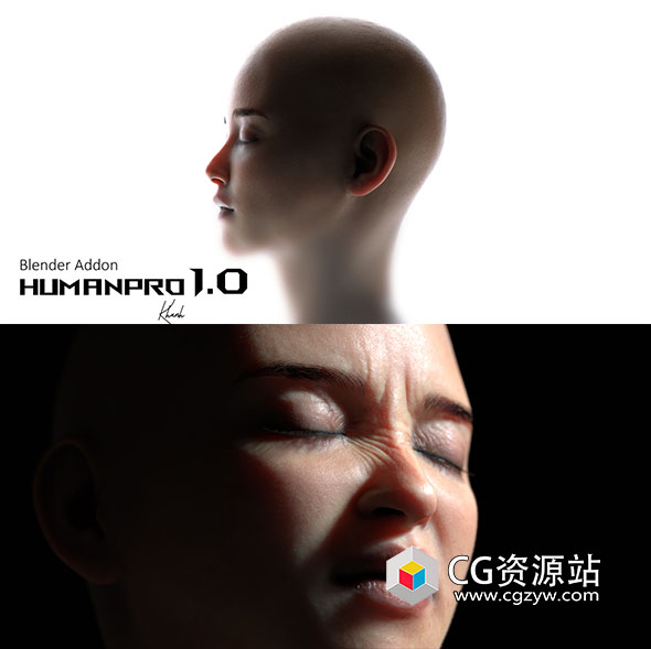 DAZ人物模型导入Blender人物皮肤着色器材质贴图皱纹插件 Humanpro 1.4
