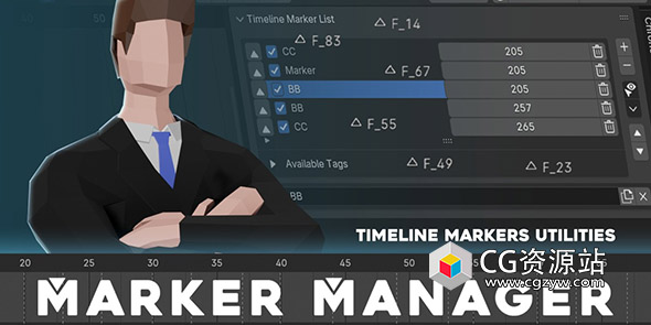 Blender时间轴标记管理器插件Marker Manager – Timeline Marker Utilities v1.0.0
