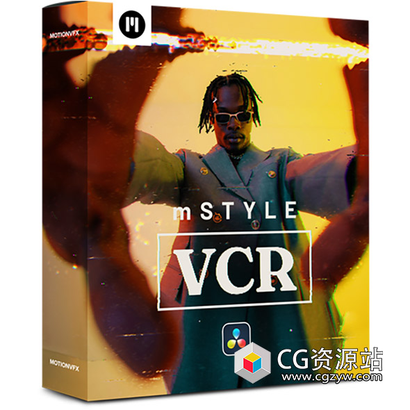 达芬奇插件-28种复古故障失真老电影VHS效果转场预设包 mStyle VCR-图片1
