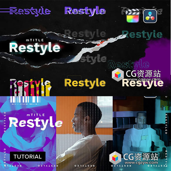 达芬奇插件-65种创意文字标题排版开场背景叠加效果 mTitle Restyle-图片1