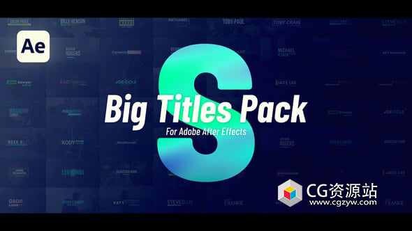 AE模板-50个时尚动态现代文字排版大标题动画Big Titles Pack