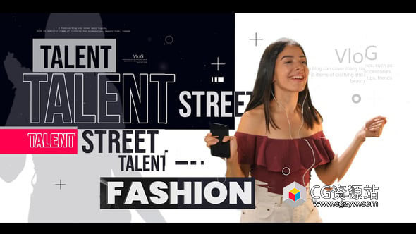 AE模板-时尚节奏感Vlog视频包装片头 Fashion Vlog Promo