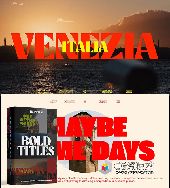 AE+PR+PS+达芬奇模板-25种独特横竖屏4K文字标题设计动画AcidBite – Bold Titles-图片1