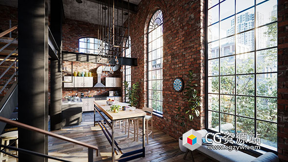 Blender景观公寓客房室内3D模型 KitBash3D – Apartment Interiors-图片1