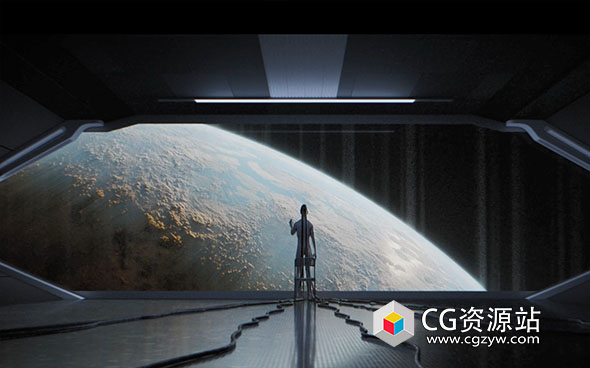 Blender制作逼真科幻飞船电影场景建模纹理动画教程+中英文字幕