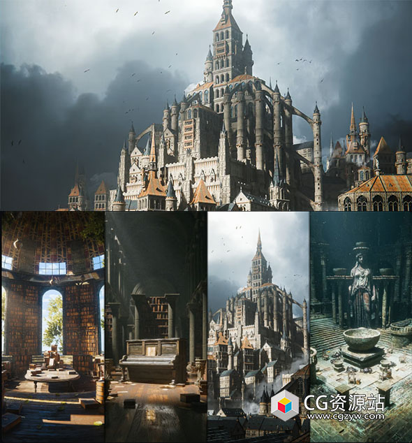 Blender奇幻环境中级全流程课程含资产包+中英文字幕-图片1