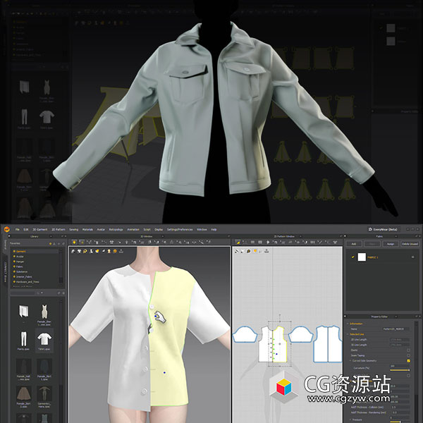 Marvelous Designer上衣夹克衣服制作基础教程+中英文字幕