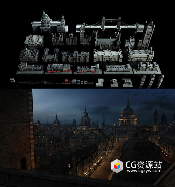 城市街区华丽欧式塔楼建筑3D模型 Blender/FBX格式 Victorian-图片1