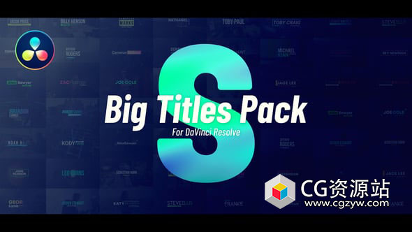 达芬奇模板-50种时尚彩色大标题文字动画预设 Big Titles Pack