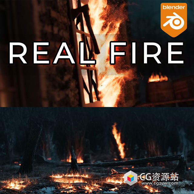 Blender真实火焰燃烧烟雾龙卷风VDB素材动态静态资产预设 Real Fire v1.0 PRO-图片1