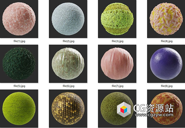 21组Substance高质量怪物僵尸外星人爬行动物皮肤SSS材质预设 Creature Skin-图片1