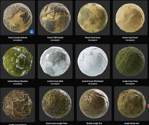 14组Substance高质量自然环境生物群系地形材质预设 Biomes Everywhere in the World