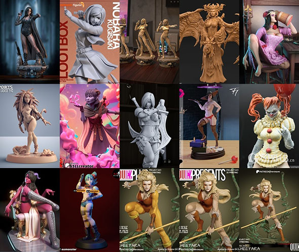 108组女性3D打印模型系列合集 Girls, Girls and Only Girls 3D-Print Models Collection 13-图片1