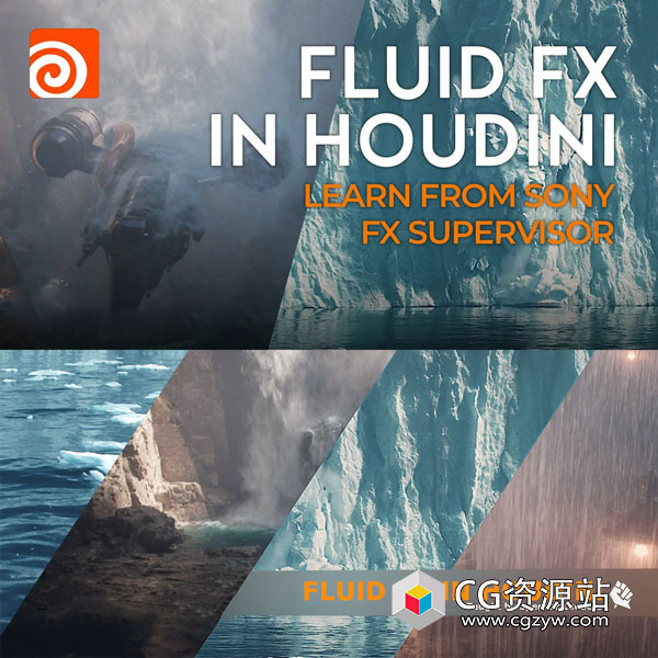 Rebelway Houdini真实复杂流体水花水流特效教程 Fluid FX+中英文字幕-图片1