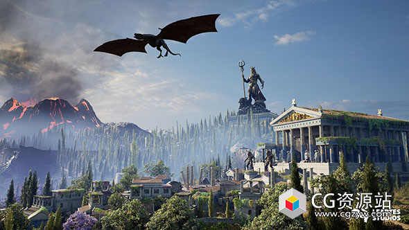 Unreal虚幻引擎希腊神话火山村庄3D资产 Mythical Volcano Village Megapack UE5.1-5.5