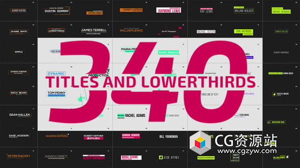 AE模板-340个动态文字标题排版字幕条动画 Motion Titles and Lowerthirds