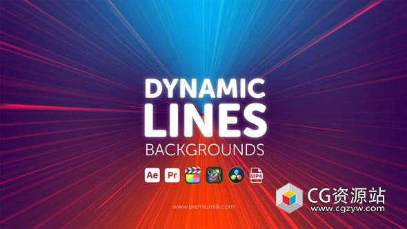 AE+PR模板-22组彩色动态线条背景动画+视频素材 Dynamic Lines Backgrounds