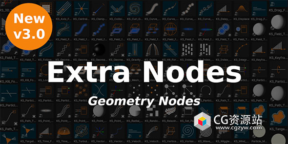 Blender预设-运动图形视觉特效几何节点资产包 Extra Nodes For Geometry Nodes V3.5 + 视频教程