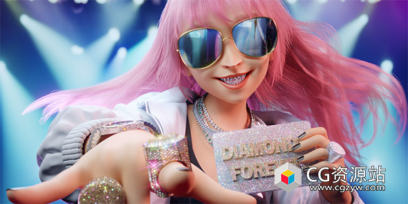 Blender钻石着色器资产预设 Fake Diamonds shader for Cycles and Eevee