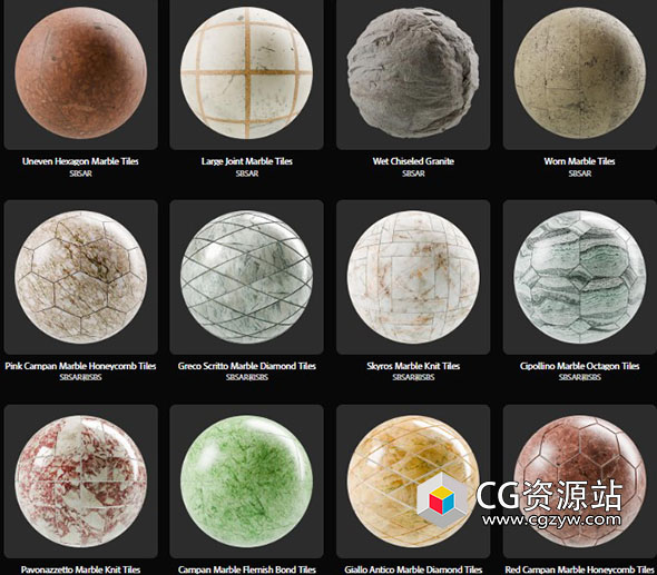 703组Substance高质量大理石材质纹理预设 Marble – Granite-图片1
