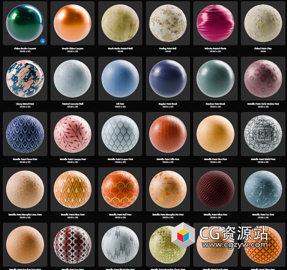 233组Substance高质量表面油漆金属漆涂层纹理材质预设 Paint-图片1