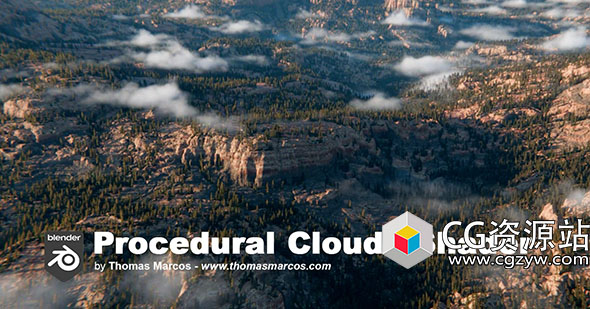 Blender程序化云朵白云生成器资产预设 Procedural Clouds Shader