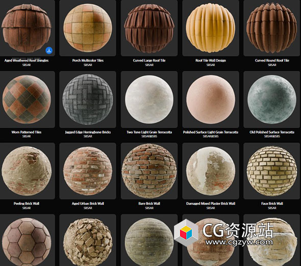 255组Substance高质量陶土砖石瓦片纹理材质预设 Terracotta-图片1