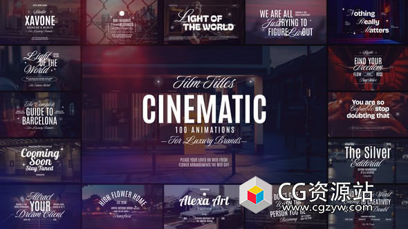 AE+PR模板-100种电影标题文字排版动画 100 Cinematic Film Titles