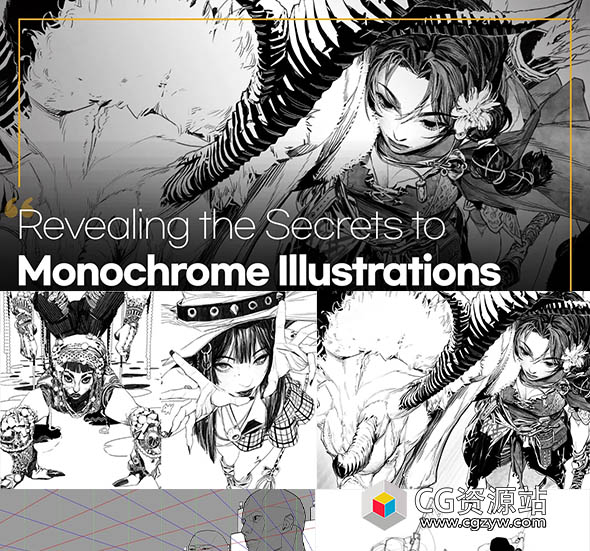 Coloso Photoshop/PS单色线条平面透视绘画技巧视频教程+中英文字幕-图片1