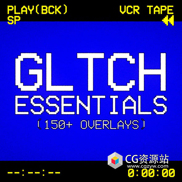 234个4K复古美学VHS磁带故障闪光烟雾CRT失真毛刺嘻哈说唱MV音乐电影短片剪辑视频素材+AE预设 GLTCH ESSENTIALS (200+ OVERLAYS)-图片1