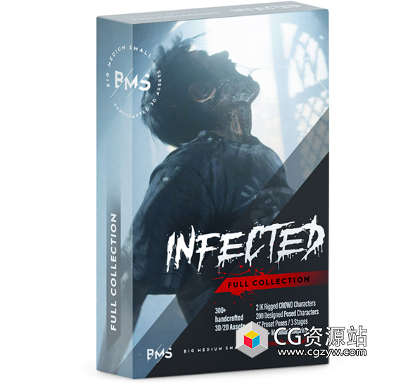 Blender BMS出品丧尸末日恐怖僵尸群人物角色高精度3D模型 Infected-图片1