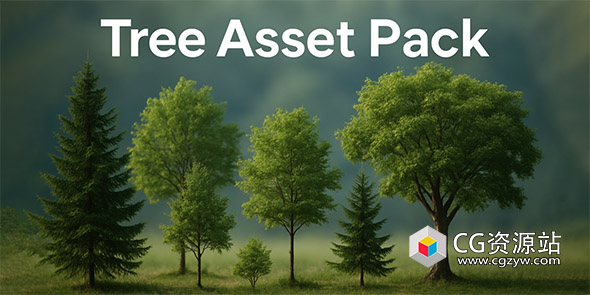 Blender树木植物3D模型资产 Large Tree Asset Pack