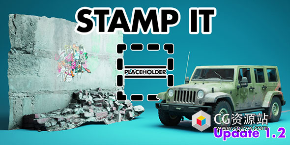 Blender印花贴花贴图插件 Stamp It! v1.2.1 No Shrinkwrap & Extra Geometry
