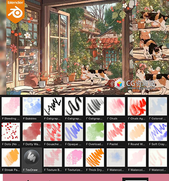 Blender卡通绘画风格化资产插件预设 Stylized Asset Suite Pro v4.2 + 中文字幕教程