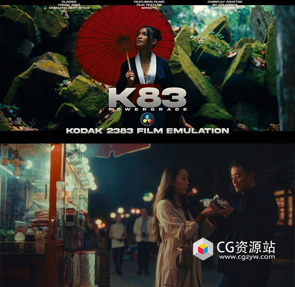 柯达经典好莱坞电影级Kodak 2383美学胶片模拟调色预设 达芬奇PowerGrade + LUT-图片1