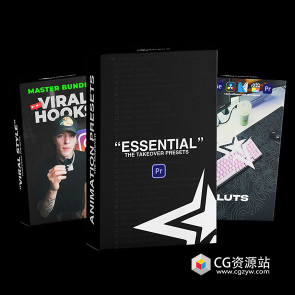 PR模板预设-短视频转场调色预设包 The Viral Short-Form Workflow – All in One Bundle-图片1