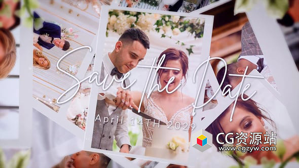 AE模板-浪漫婚礼幻灯片视频回忆相册展示片头 Wedding Slideshow