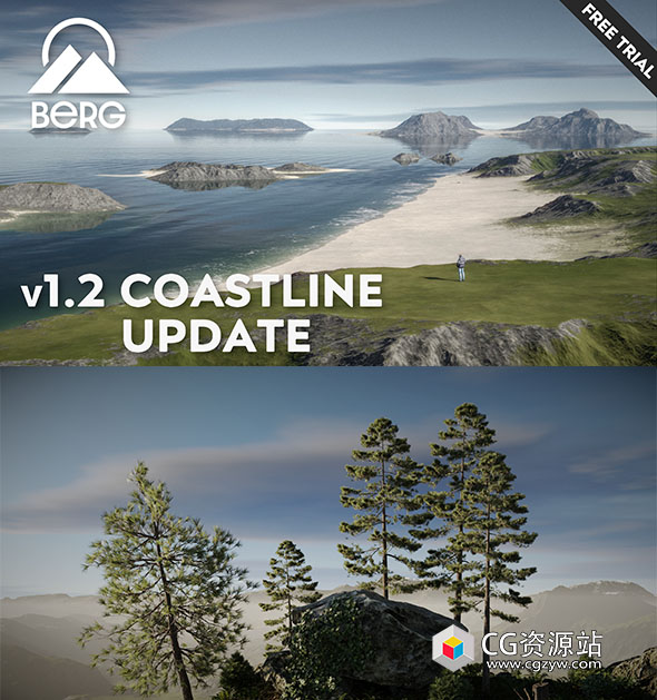Blender预设 130多种不同地形山地景观资产预设 Berg V1.2-图片1